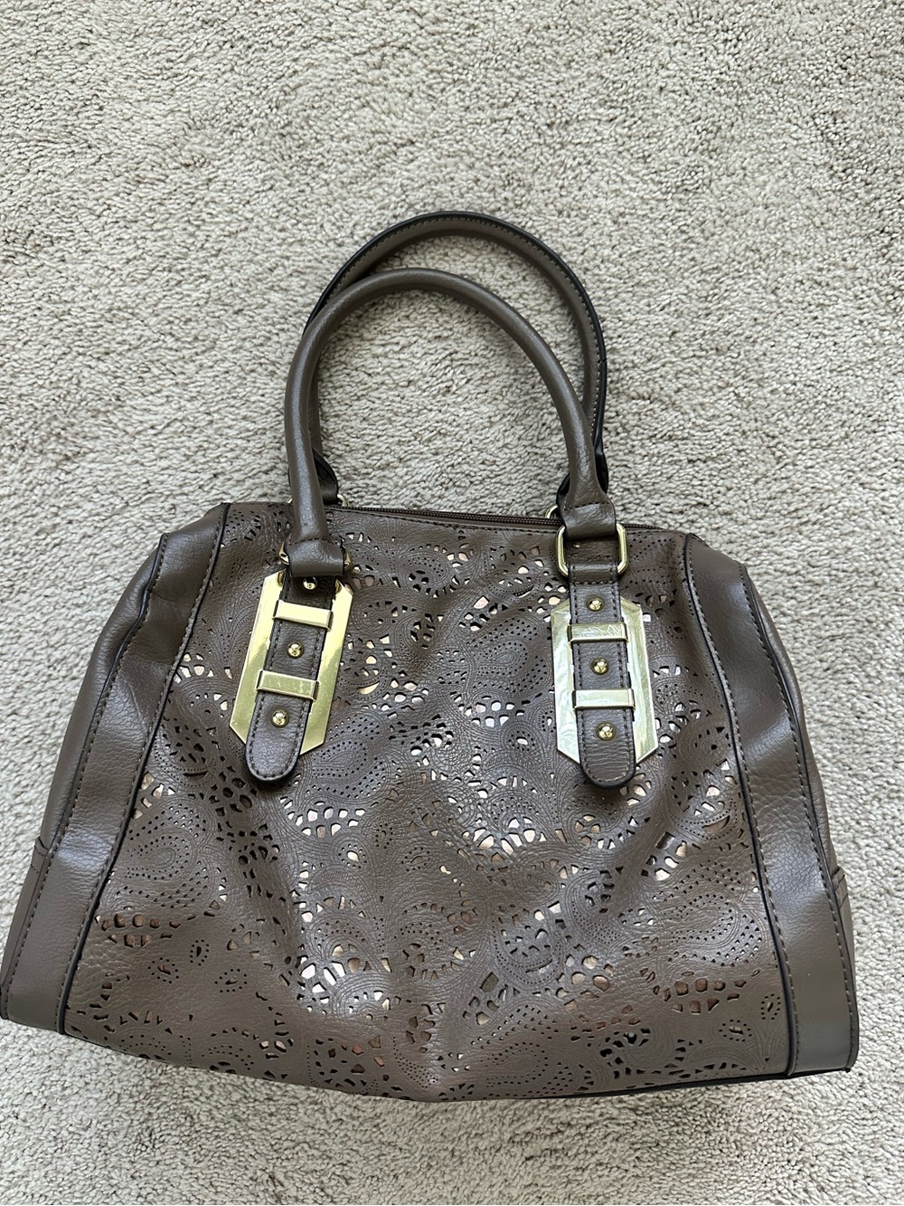 Apt. 9 Brown & Gold Cutout Tote Handbag
